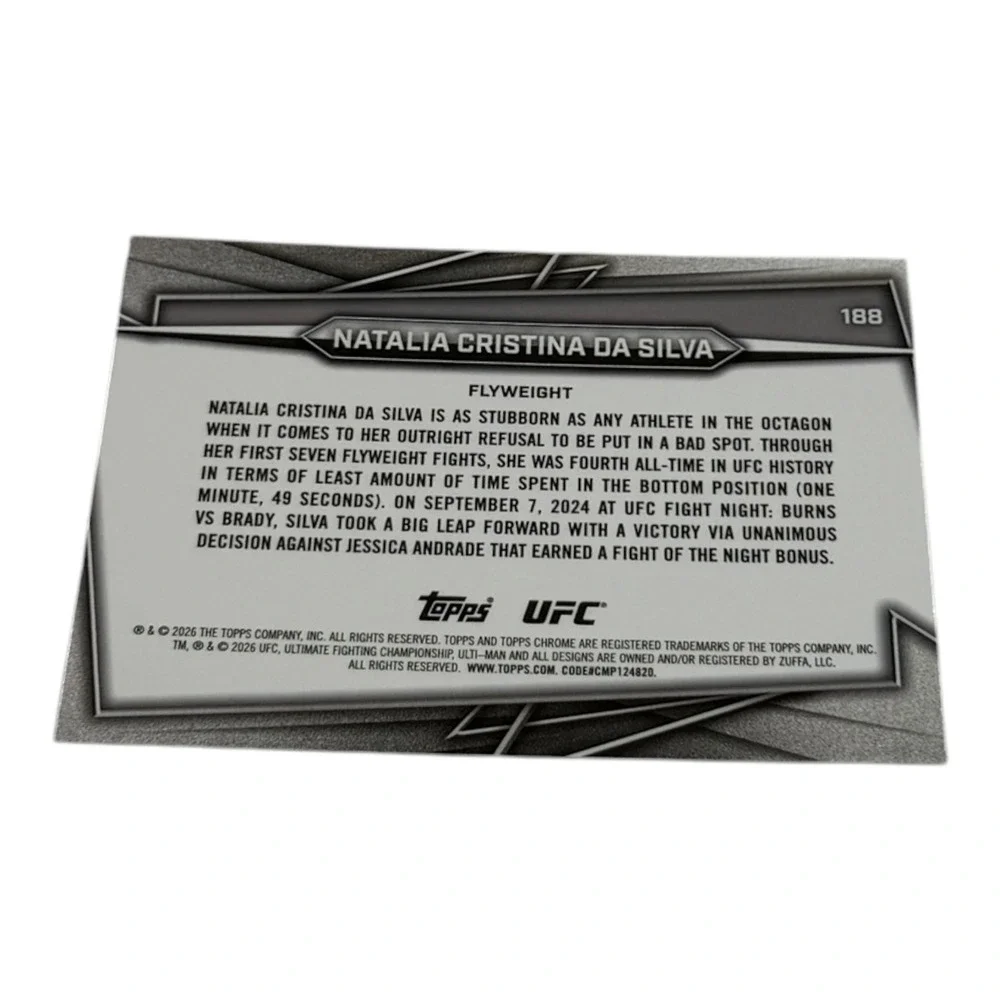 2024 Topps Chrome UFC Natalia Cristina Da Silva Base Card 188 Flyweight MMA